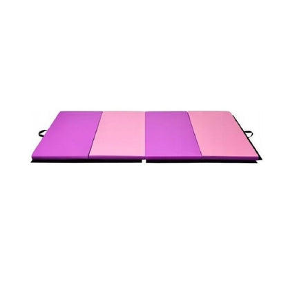 Folding Gym Mat 240x120cm, Pink, Non-Slip, Portable