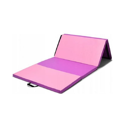 Folding Gym Mat 240x120cm, Pink, Non-Slip, Portable