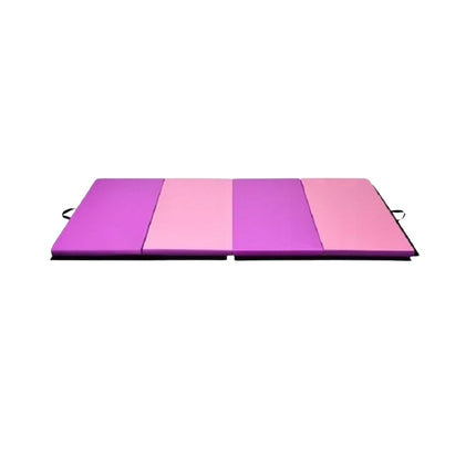 Folding Gym Mat 240x120cm, Pink, Non-Slip, Portable