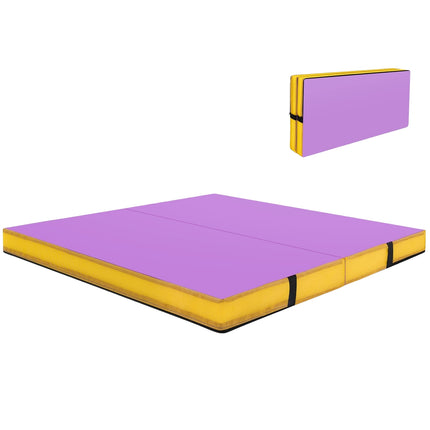 Folding Gymnastics Mat, 122x122x10 cm, Purple, EPE Foam