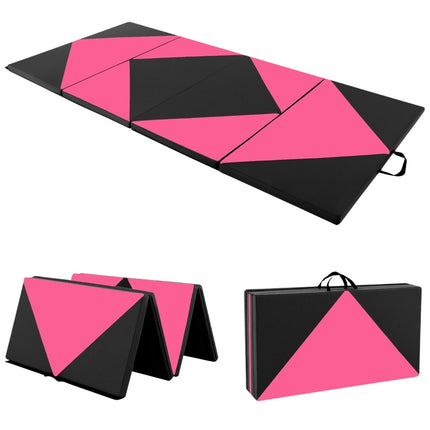 Folding Gymnastics Mat, 240x120x5 cm, Black/Pink