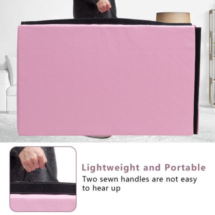 Faltbare Gymnastikmatte, 2,4 m 4-fach faltbar PU-Bezug, Pink