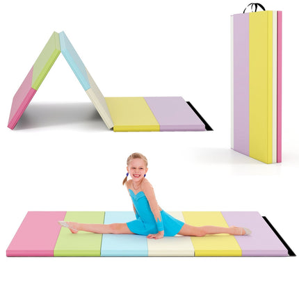 Folding Gymnastics Mat with Handles, 180 x 120 cm