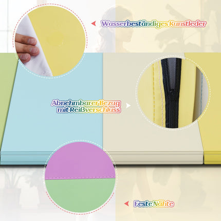 Folding Gymnastics Mat with Handles, 180 x 120 cm