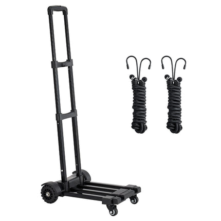 Folding Hand Truck, 290 lb Capacity, 4 Wheels, Expandable Base