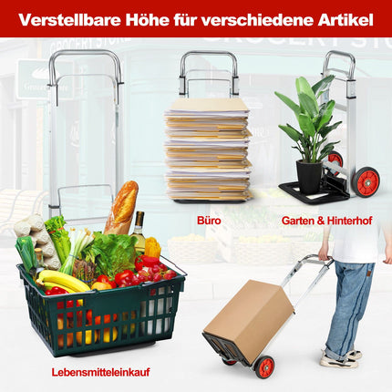 Folding Hand Truck with Telescopic Handle, 100kg Capacity