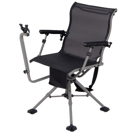 Folding Hunting Chair with Adjustable Legs and 360 Swivel