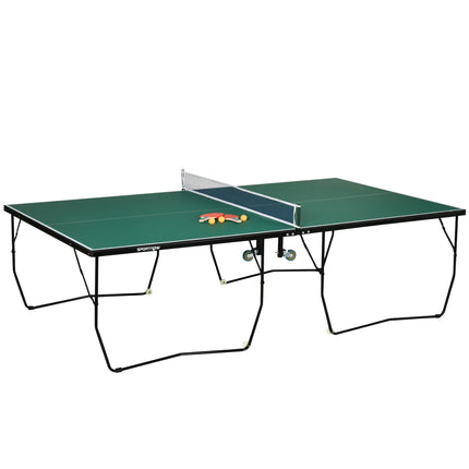 Folding Indoor Table Tennis Table with Wheels - Green
