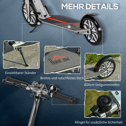 Skládací koloběžka pro teenagery a dospělé, kolečka 200 mm, výškově nastavitelná
