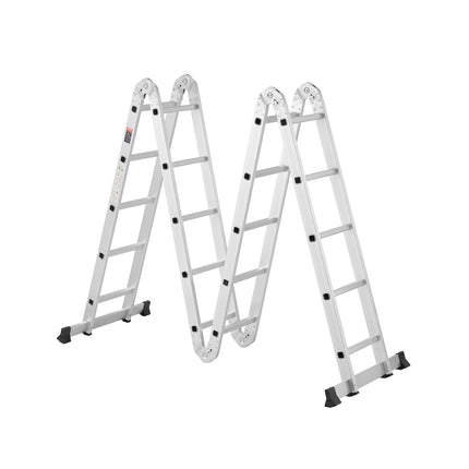Folding Ladder, 7-in-1 Aluminum, 19ft Reach, 330 lb