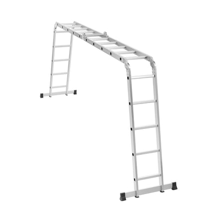 Folding Ladder, 7-in-1 Aluminum, 19ft Reach, 330 lb