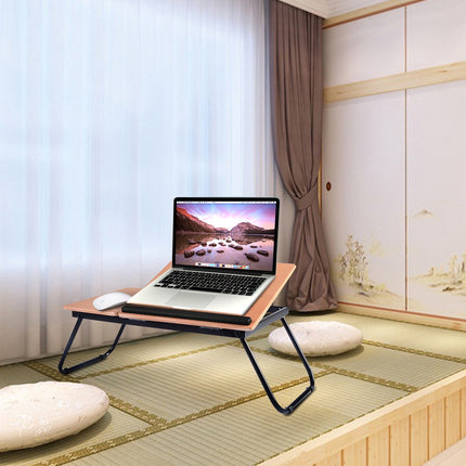 Klappbarer Laptoptisch mit neigbarer Platte, 4 Neigungswinkel, Schwarz