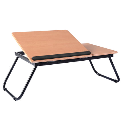 Klappbarer Laptoptisch mit neigbarer Platte, 4 Neigungswinkel, Schwarz
