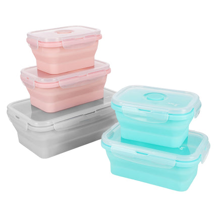 Folding Lunch Box, Mint, 355ml, Compact Container