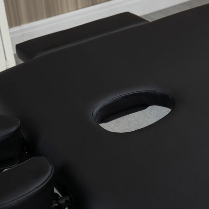 Klappbare Massageliege, 7 Zonen, höhenverstellbar, schwarz