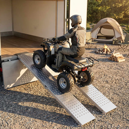 Folding Metal Loading Ramps, Set of 2, 400 kg Capacity
