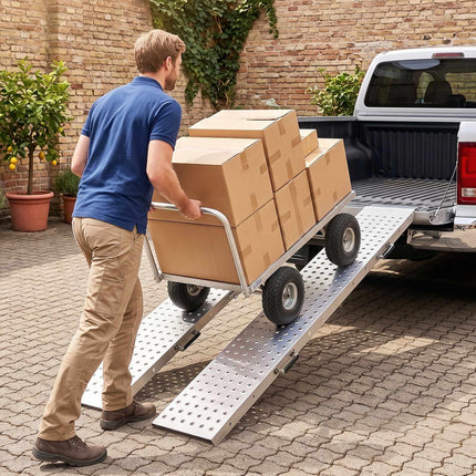 Folding Metal Loading Ramps, Set of 2, 400 kg Capacity