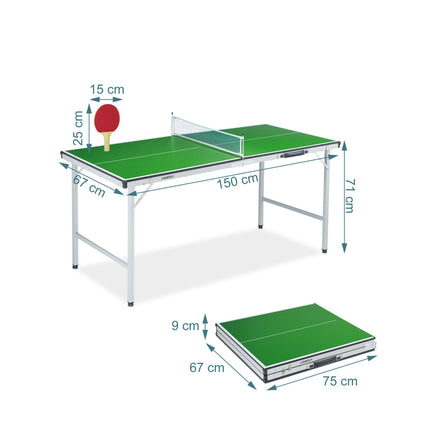Folding Midi Table Tennis Set with Bats and Balls