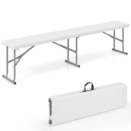 Klappbare Outdoor-Sitzbank, 182 cm, Weiß, tragbar & robust