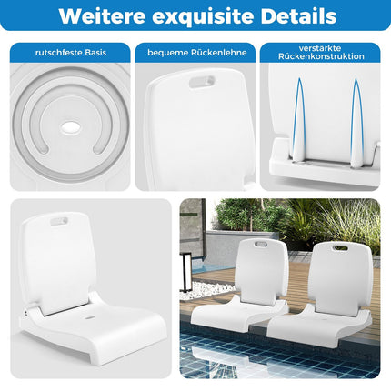 Folding Outdoor Chair with Handle & Drain Hole, White