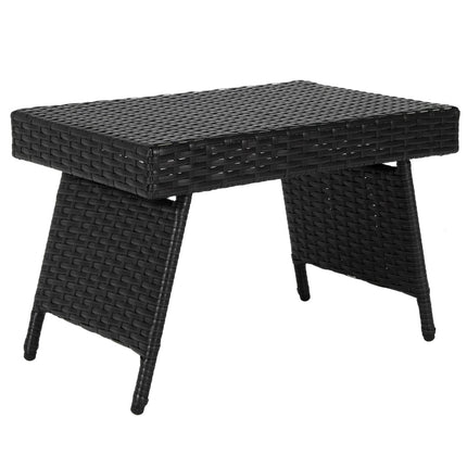Klappbarer Outdoor-Couchtisch, Schwarz, wetterfestes Rattan
