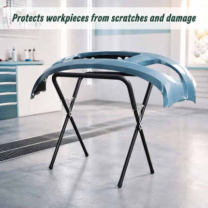 Folding Paint Stand with Padded Top, 100 kg Capacity, Steel, Black