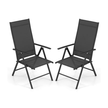 Klappbare Terrassenstühle, 2er-Set, 7 Positionen, 180 kg