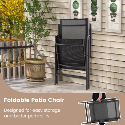 Klappbare Terrassenstühle, 2er-Set, 7 Positionen, 180 kg