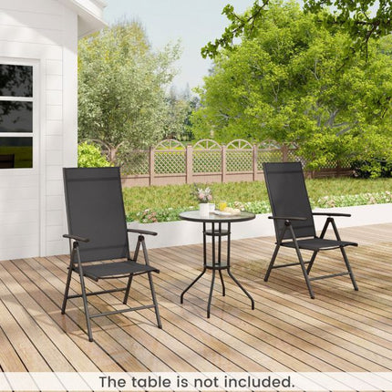 Klappbare Terrassenstühle, 2er-Set, 7 Positionen, 180 kg