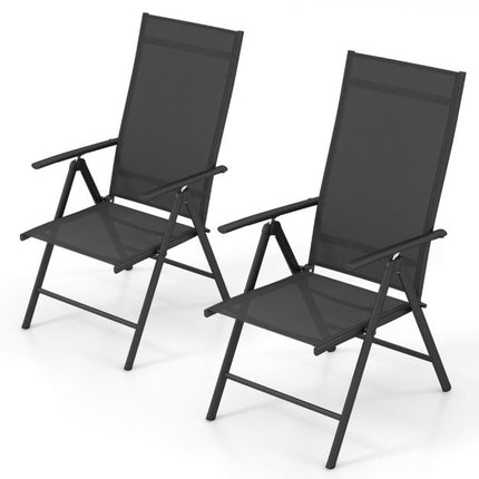 Klappbare Terrassenstühle, 2er-Set, 7 Positionen, 180 kg