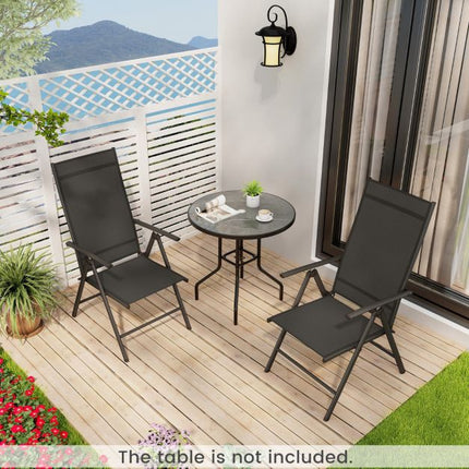 Klappbare Terrassenstühle, 2er-Set, 7 Positionen, 180 kg