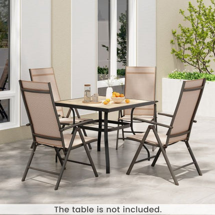 Klappbare Gartenstühle 2er-Set, 7-fach verstellbar, 180 kg, Braun