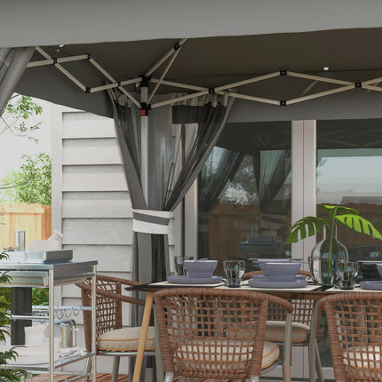 Faltbarer Gartenpavillon 3x3m mit LED & Vorhängen