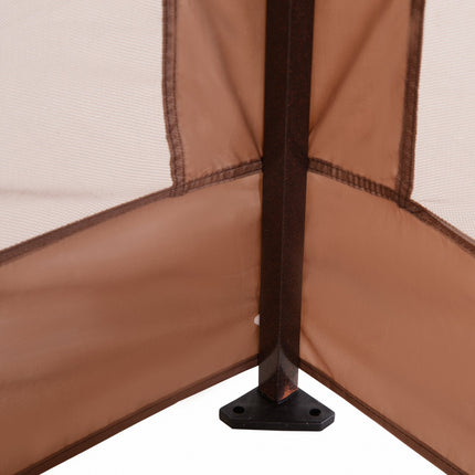 Pop-Up-Gartenzelt mit Seitenwänden, Khaki, 3,25x3,25x2,65M