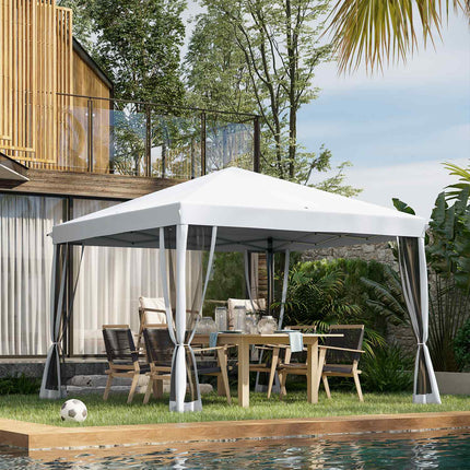 Faltpavillon, 3x3M, Cremeweiß, Seitenwände und Tasche