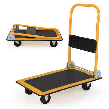 Folding Platform Cart, 150kg Capacity, 360 Swivel Wheels