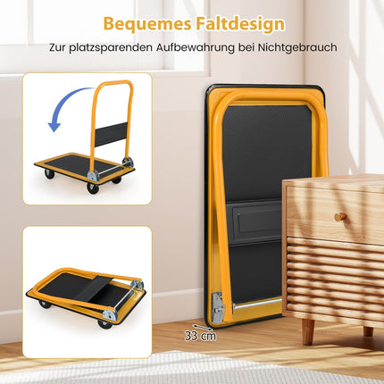 Folding Platform Cart, 150kg Capacity, 360 Swivel Wheels