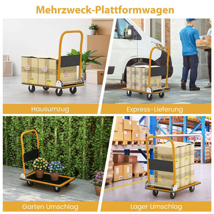Folding Platform Cart, 150kg Capacity, 360 Swivel Wheels