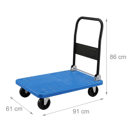 Plattformwagen klappbar, 300kg Tragkraft - Blau