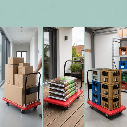 Folding Platform Trolley, 300kg Capacity – Red