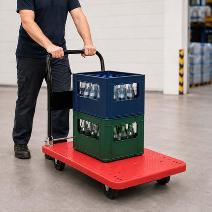 Folding Platform Trolley, 300kg Capacity – Red