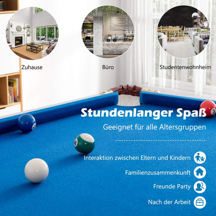 Folding Pool Table with Cues, Balls, Chalk & Brush