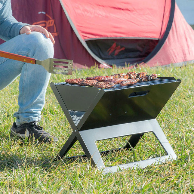 Klappbarer tragbarer Grill zur Verwendung mit Holzkohle FoldyQ InnovaGoods