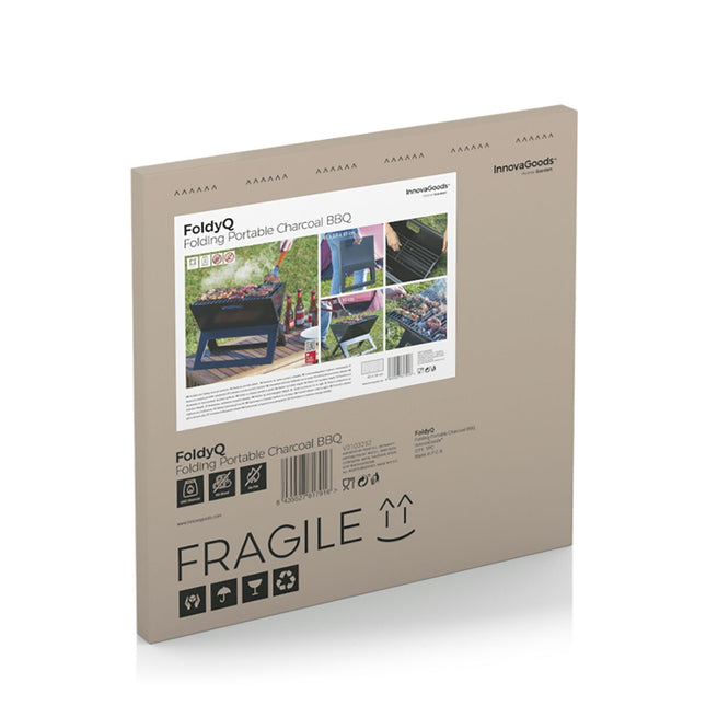 Klappbarer tragbarer Grill zur Verwendung mit Holzkohle FoldyQ InnovaGoods