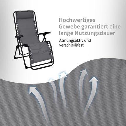 Klappbares Gartenstuhl-Set mit Liegefunktion, 2 Stühle und Tisch