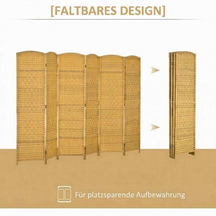 Faltbarer Raumteiler, 6-teiliger Kiefernrahmen, 270x180 cm