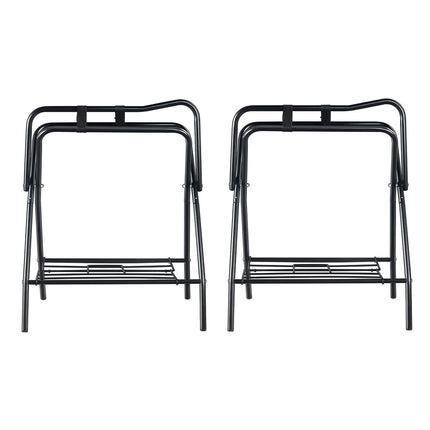 Folding Saddle Rack, 2 Pack, 132 lb Capacity, Freestanding, Black