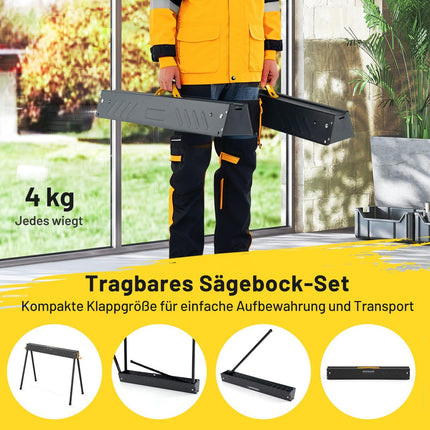 Klappbock-Set, 500 kg Tragkraft, Metallrahmen