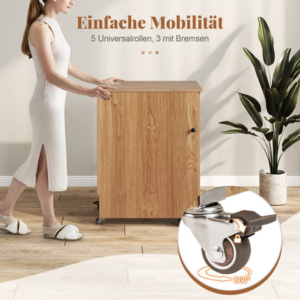 Folding Sewing Table with Charging Station & Shelves