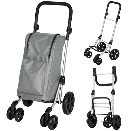 Faltbarer Einkaufstrolley, 46L Tasche, Kühlfach, Verstellbarer Griff